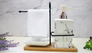 Lotion Dispenser with Soap dish &towel stand